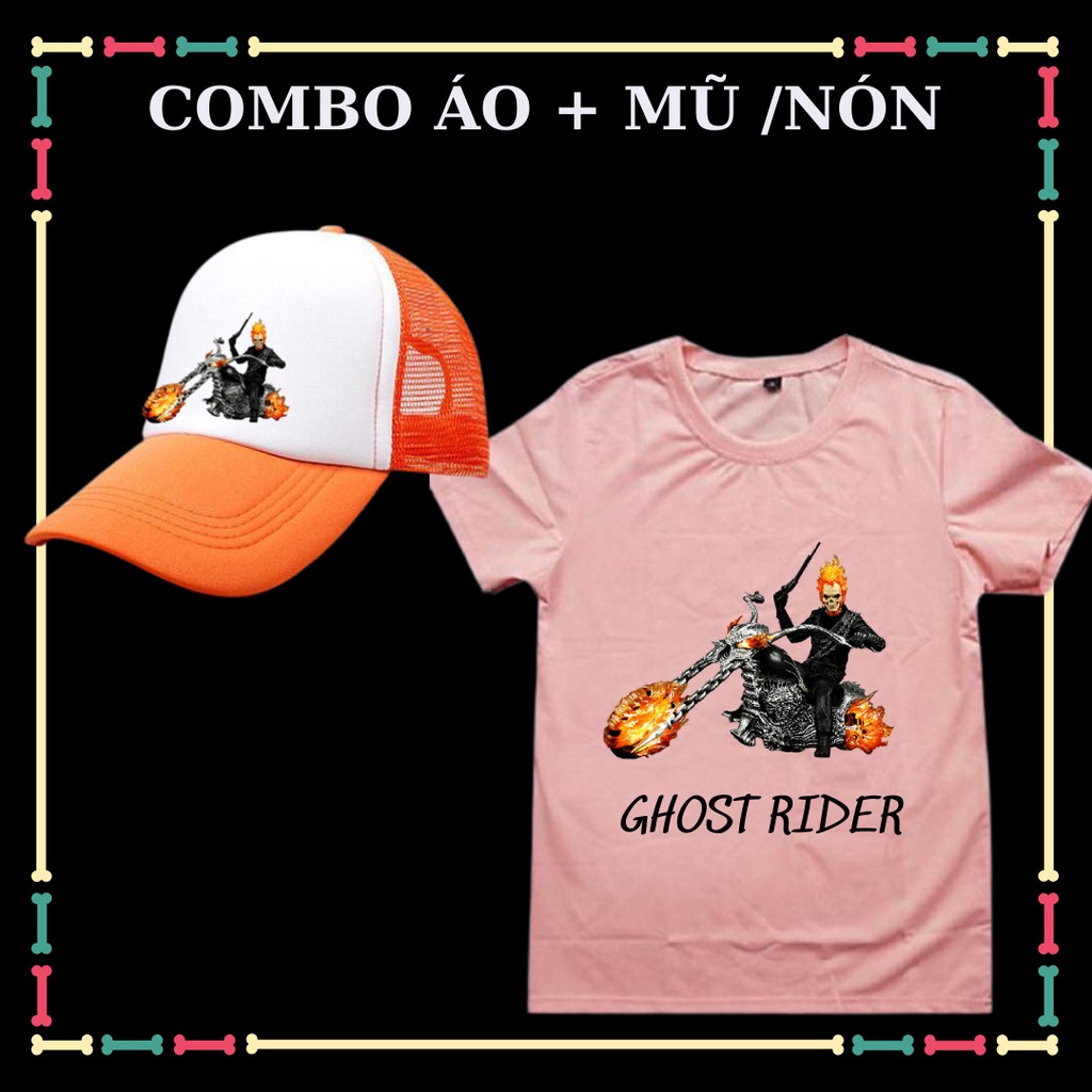 Combo Áo + Nón in hình Ma Tốc độ  cho bé trai, bé gái (Từ 10kg đến 90Kg , đủ size áo)