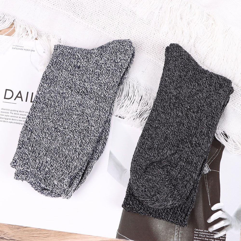 ROWANS Vớ Cotton Dày Cổ Vừa Không Đường May Thời Trang Cho Nam Và Nữ