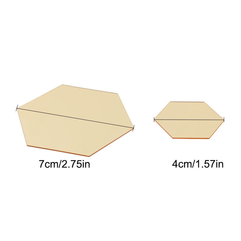 Bộ 12 Miếng Gương Lục Giác Dán Tường Trang Trí