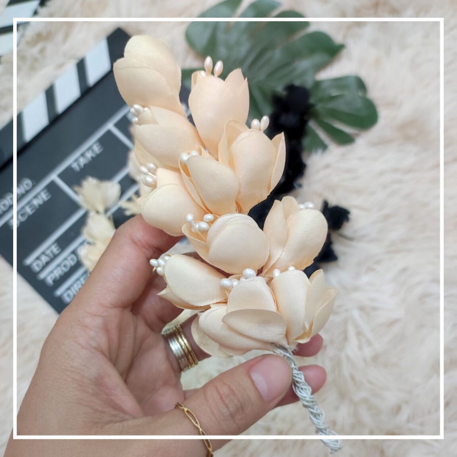 Hoa vải cài áo cao cấp hàng handmade siêu đẹp dùng Trang trí áo dài, đầm kiểu siêu đẹp !