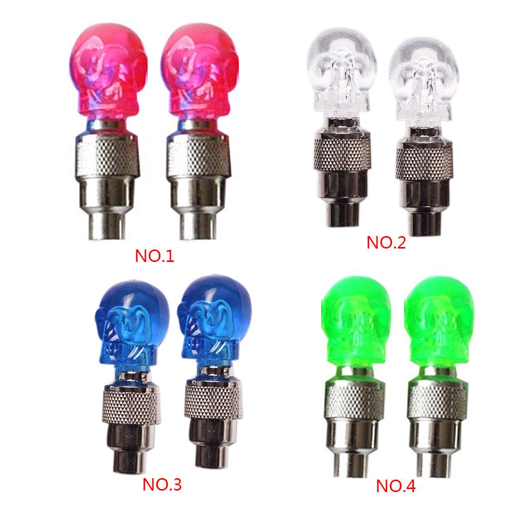 1 Đèn Neon Led Hình Đầu Lâu Gắn Van Xe Đạp, Xe Máy