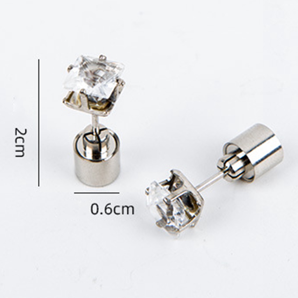 Khuyên tai đính đá zirconia vuông có đèn LED phát sáng độc đáo cho nữ