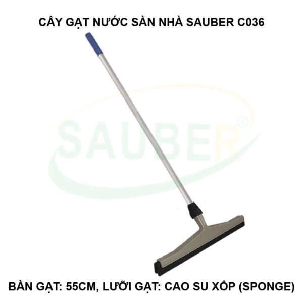 CÂY GẠT NƯỚC SÀN SAUBER ĐẦU GẠT THẲNG BẰNG NHỰA, LƯỠI CAO SU XỐP  22inch - 30inch