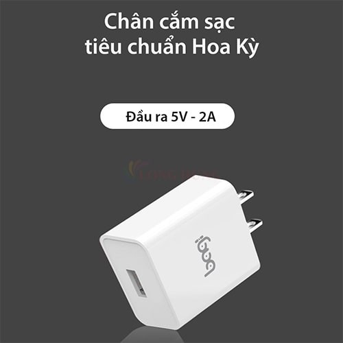 Combo cốc sạc Bagi 2A 1USB + Cáp Micro USB 1m CB-M52n - Hàng chính hãng