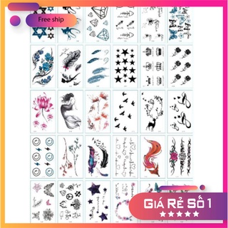 (Được chọn mẫu)C2 Hình xăm nước hình xăm dán tatoo mini stickers phong cách Hàn Quốc cá tính dễ thương cute giá rẻ phuki