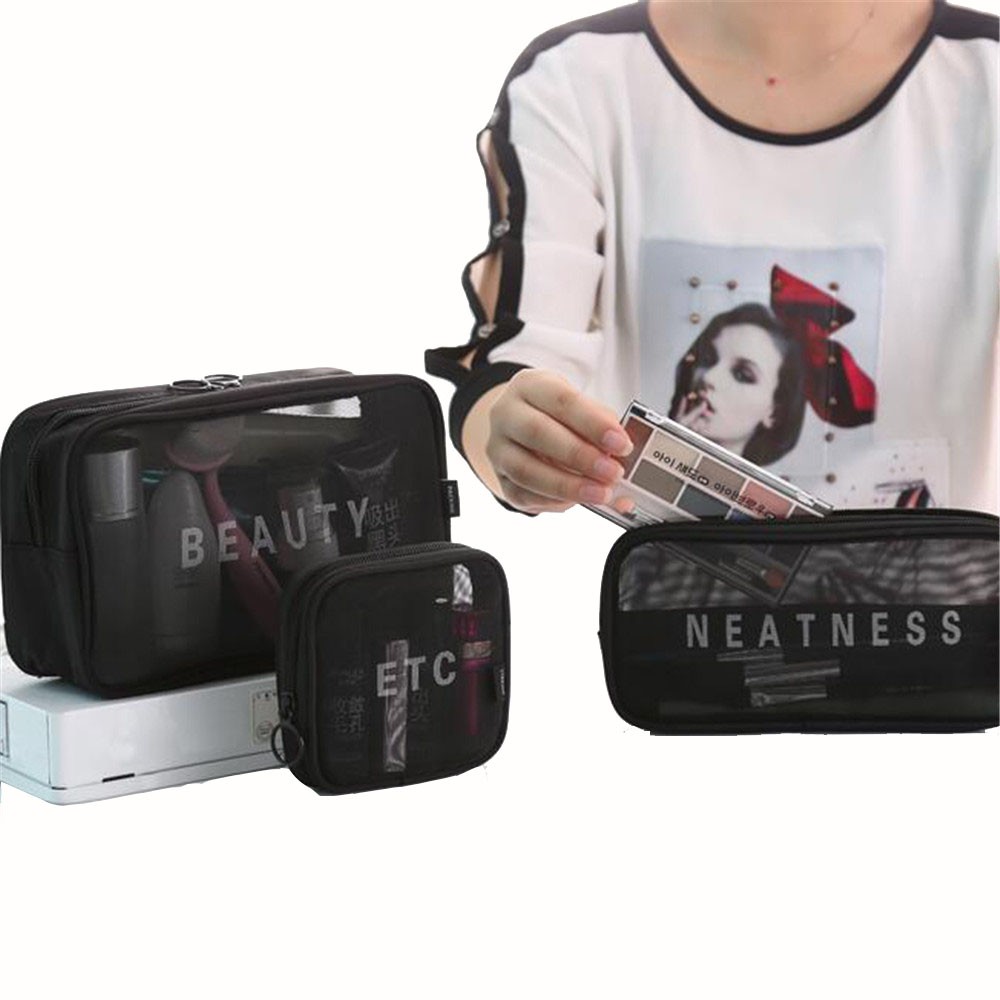 【COD】Túi Lưới Trong Suốt Đựng Đồ Trang Điểm