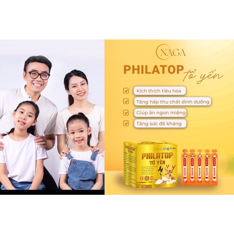 PHILATOP TỔ YẾN HỖ TRỢ BỒI BỔ SỨC KHỎE , ĂN NGON TIÊU HOÁ KHOẺ ( 20ống x10ml)