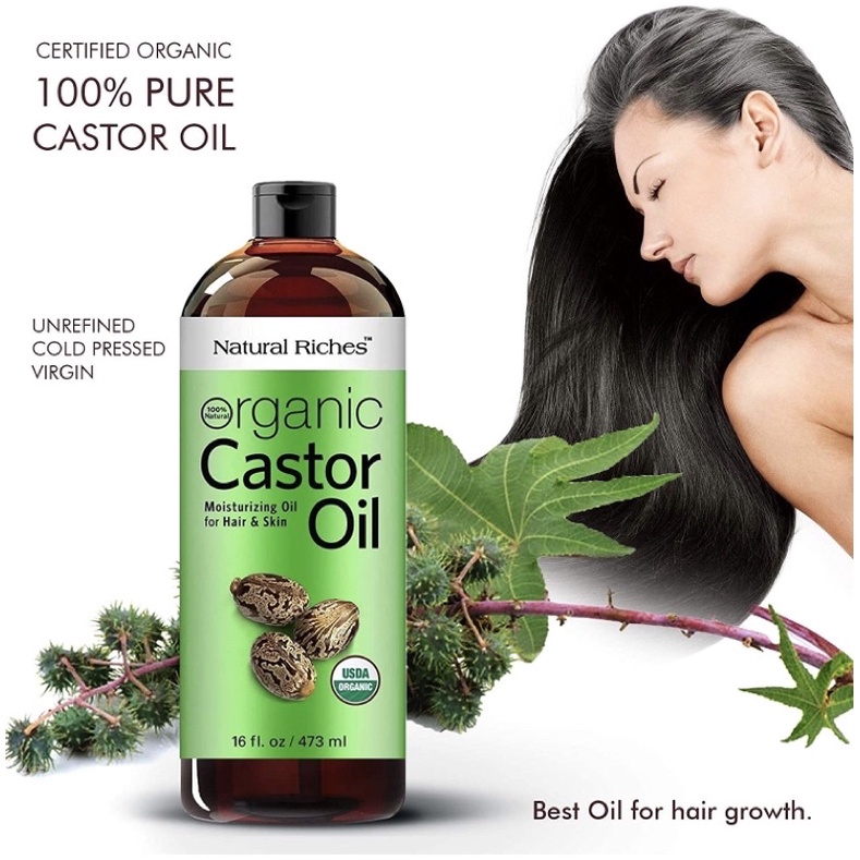 Dầu thầu dầu hữu cơ Organic Castor Oil Natural Riches 473ml USA
