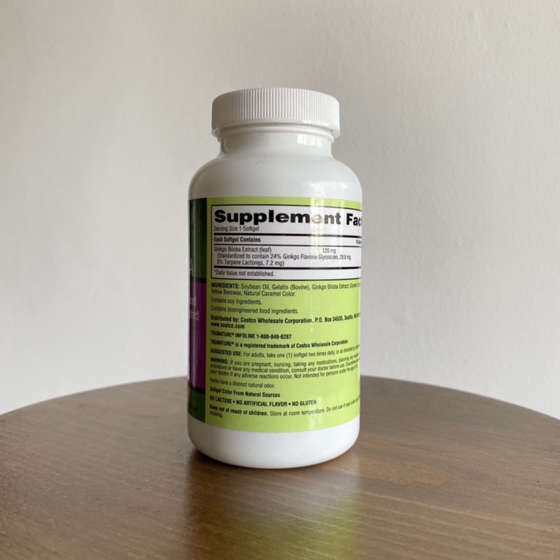 Bổ não Ginkgo biloba Trunature 340 viên 120mg cải thiện rối loạn tiền đình order Costco US