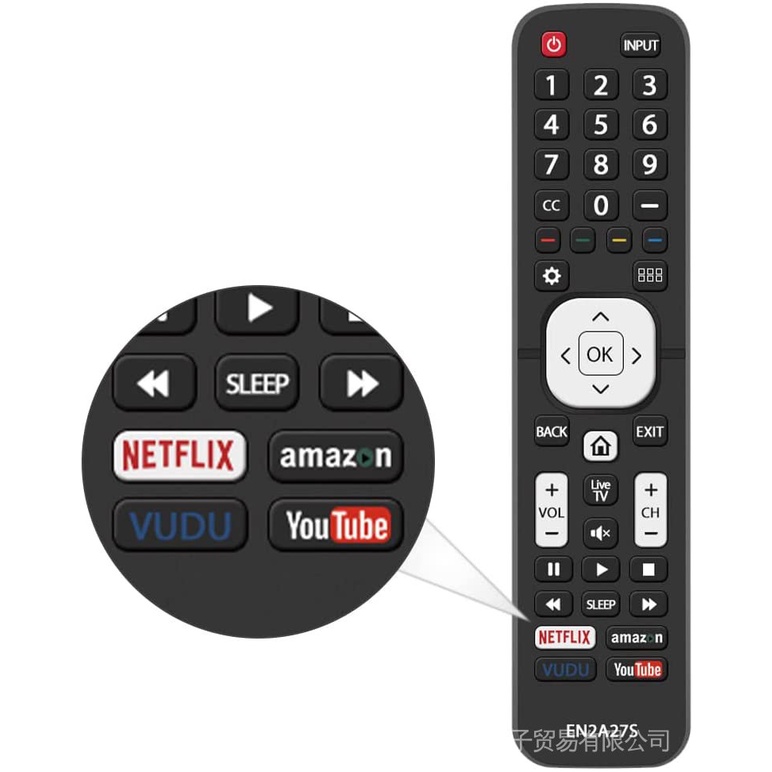 Gvirtue Thay Thế EN2A27S Điều Khiển Từ Xa Phù Hợp Cho Sharp LCD HDTV 4K Ultra LED Smart TV LC-40N500