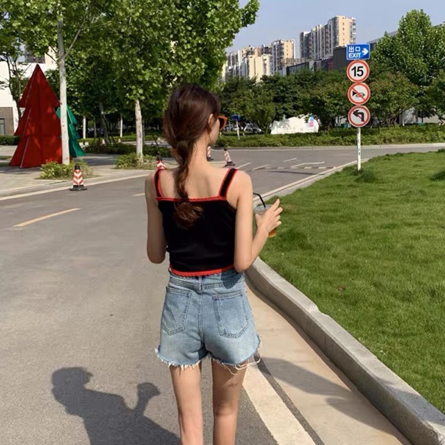 ☘️Ulzzang style☘️Áo Len Hai Dây Cherry☘️ Len Lạnh Mặc Hè☘️Hàng Quảng Châu