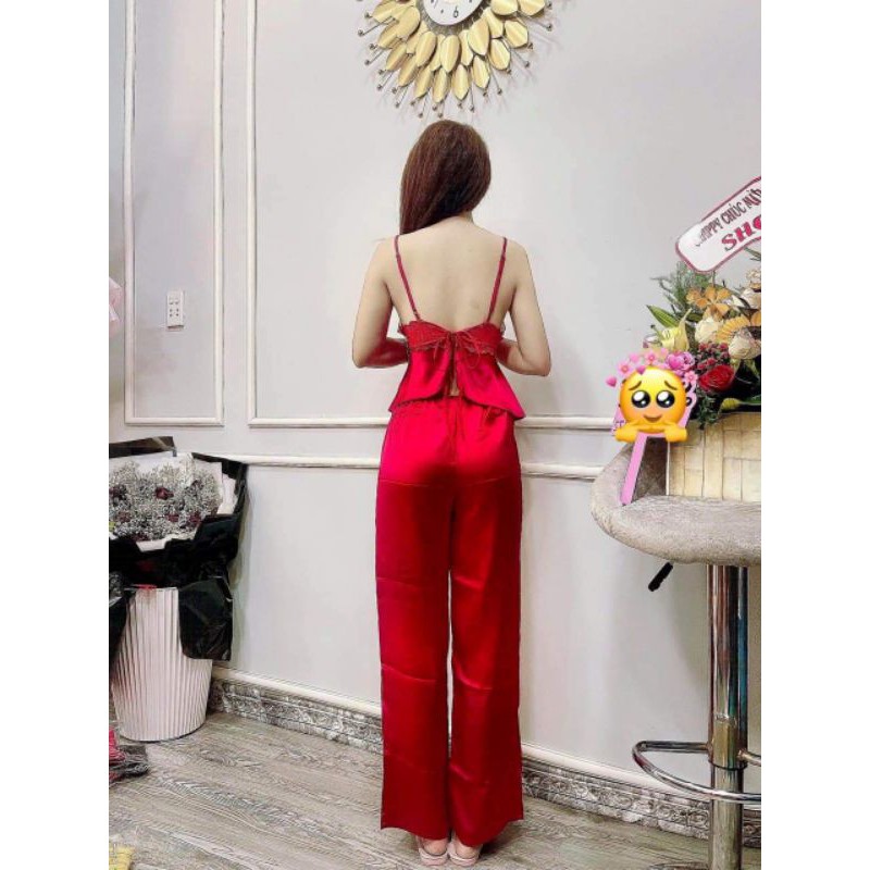 Đồ ngủ sexy ❣️❣️FREE SHIP❣️❣️ Bộ dài cột dây có mút <65kg | BigBuy360 - bigbuy360.vn