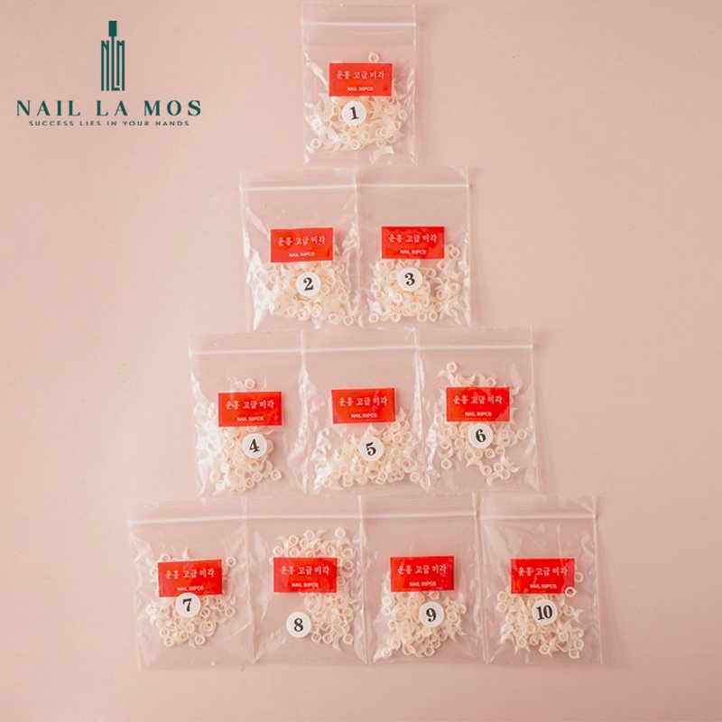 Móng nối fen đầu móng Hàn Quốc - túi 500 chiếc phen đầu móng phom chuẩn, chất liệu nhựa dẻo đủ size