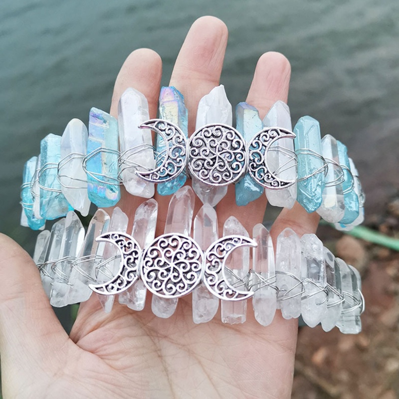 Flgo Băng Đô Cài Tóc Hình Vương Miện Đính Pha Lê Nhiều Màu Phong Cách Boho Cổ Điển