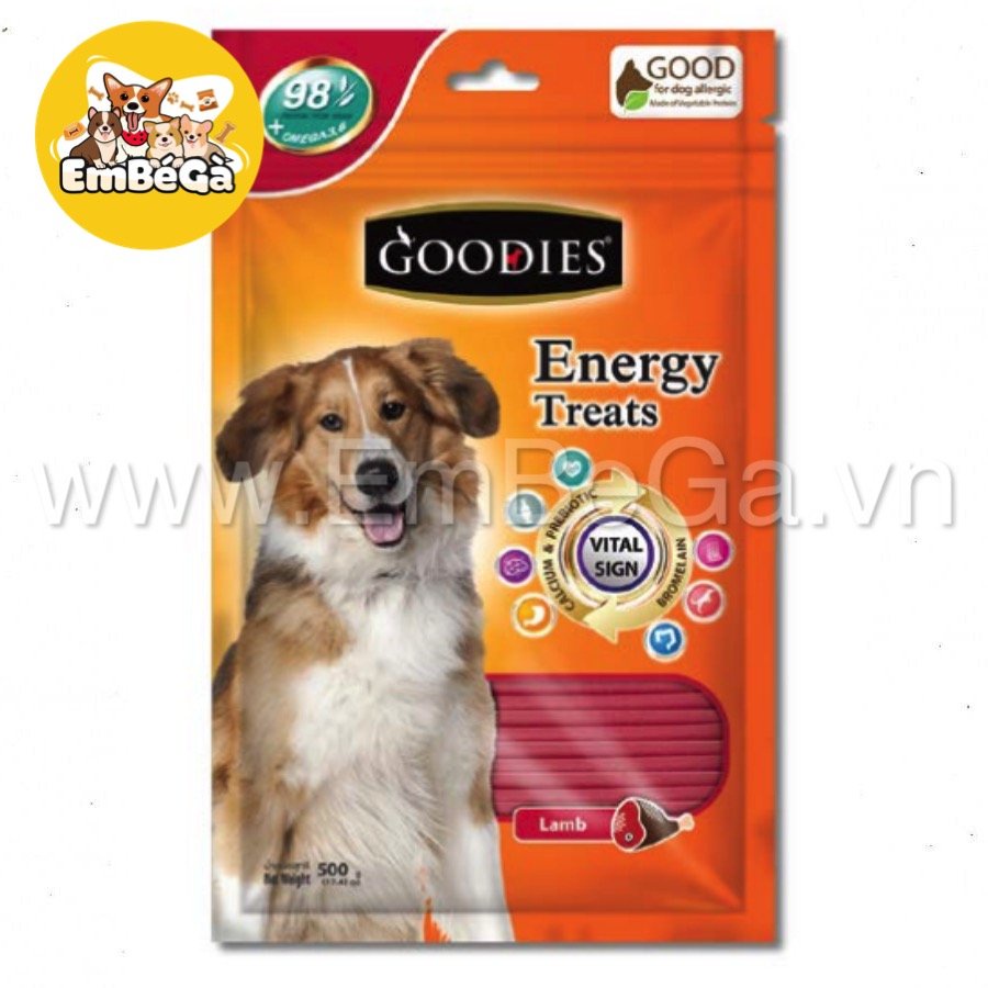 [TỪNG VỊ] GOODIES 500gram BỔ SUNG CANXI CHĂM SÓC RĂNG THƠM MIỆNG CHO CHÓ 500GR TÚI ZIP