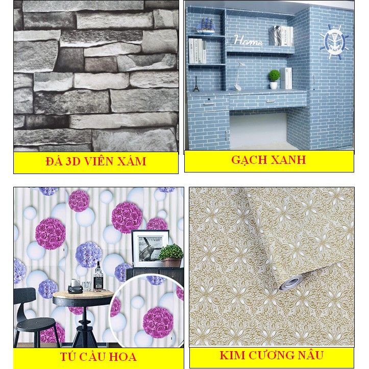 Combo 8m giấy dán tường khổ rộng 0.45m có sẵn keo (nhiều mẫu) | BigBuy360 - bigbuy360.vn