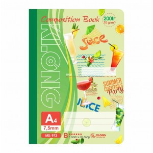 Sổ may dán gáy KLONG 200tr A4 KẺ LỀ 70/90; MS: 972