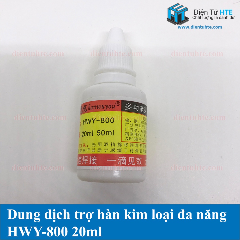 Dung dịch trợ hàn bề mặt kim loại đa năng HWY-800 20ml - 50ml