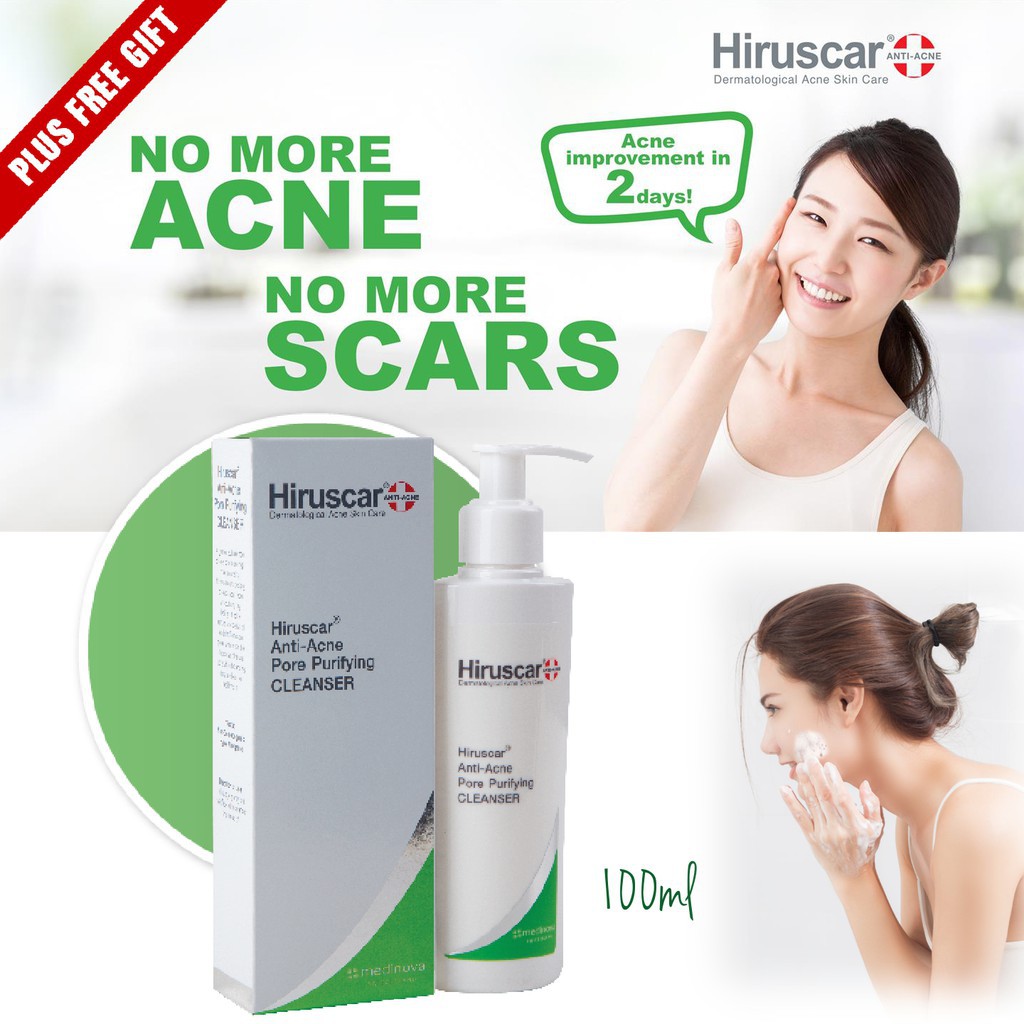 HIRUSCAR Anti-Acne Cleanser+ [Chai 100ml] - Sữa Rửa Mặt Ngừa Mụn Hirusca Cleanser