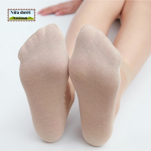 Tất vớ nữ thời trang Hàn Quốc loại nữa mỏng,tất da,vớ da ,tất mỏng nữa trên ,chất cotton nữa dưới thấm hút mồ hôi BCS02