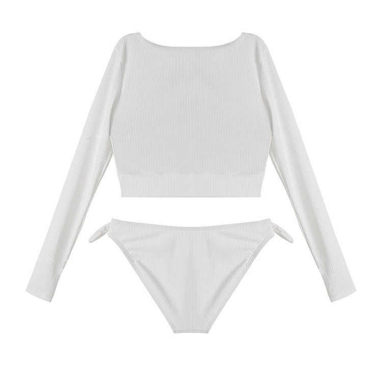 Bộ bikini cao cấp dài tay thắt nơ ngực JiWhite