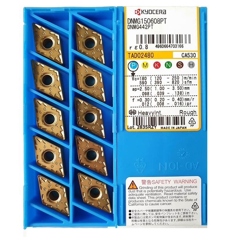 Mảnh chíp tiện DN15/DNMG15 cao cấp Nhật Bản góc mũi R0.2 R0.4 R0.8 chạy gang, thép, inox, nhôm