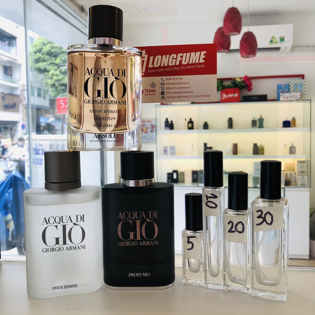 [Sales Sốc] Mẫu thử Nước hoa Acqua Di Giò Giorgio Armani (Giò Trắng) 5ml 10ml 20ml 30ml - Longfume Nước hoa chính hiệu t