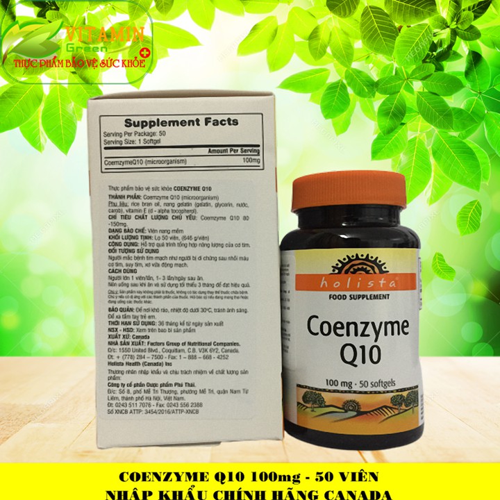 COENZYME Q10 BẢO VỆ TIM MẠCH - CHỐNG LÃO HÓA 100mg-50 viên | NHẬP KHẨU CHÍNH HÃNG CANADA