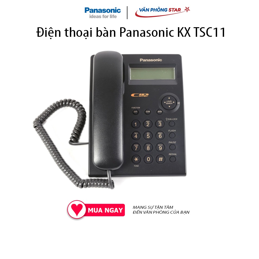 Điện thoại bàn Panasonic KX TSC11 Bộ nhớ 50 số điện thoại. Nhớ 50 số gọi đến 10 số gọi đi. Khoá đường dài Vanphongstar