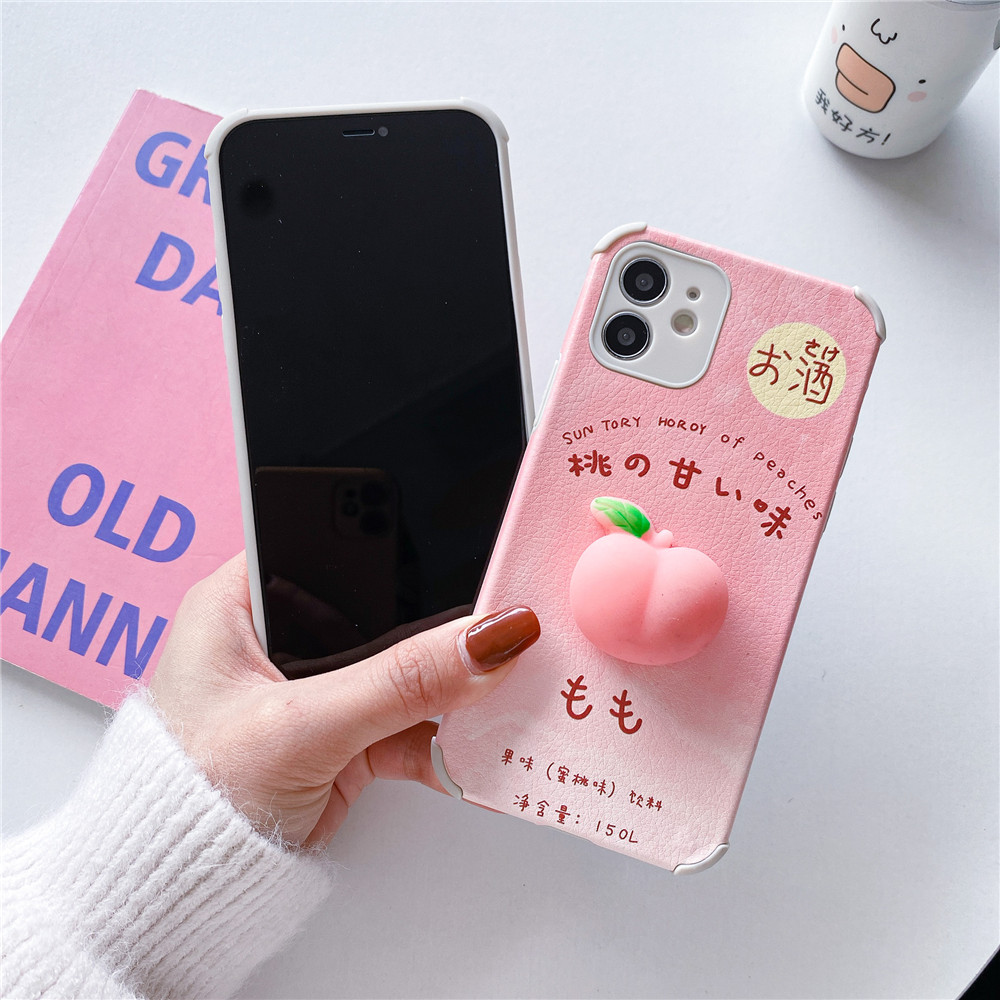 Ốp điện thoại da silicon mềm hình quả đào cho iPhone 6 / 6S / 7 / 8 Plus X XR Xs Max 11/12 Pro Max | BigBuy360 - bigbuy360.vn