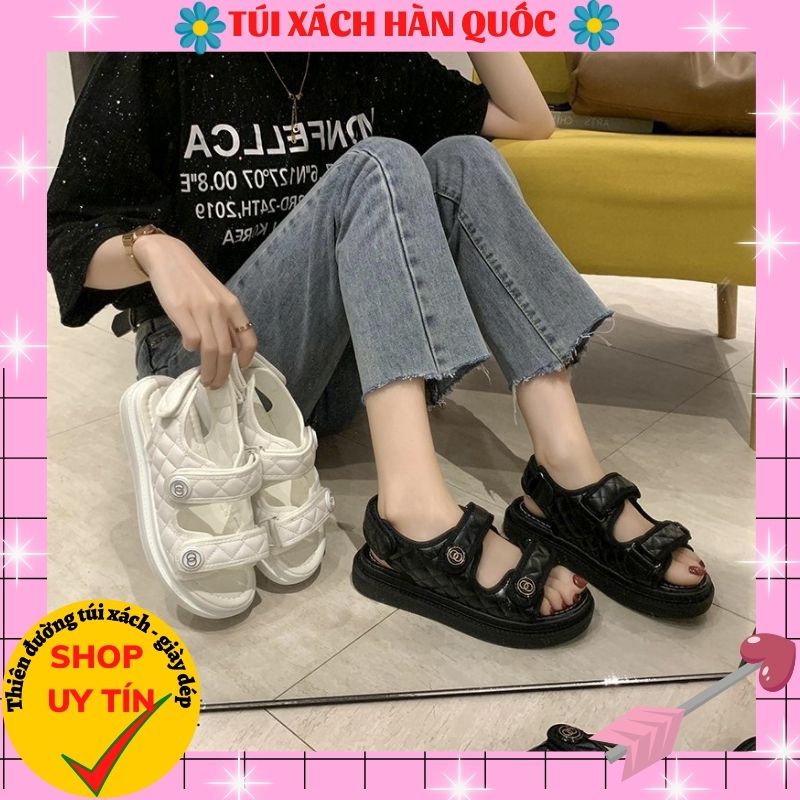 Dép sandal quai hậu  nữ học sinh đi học,đi chơi  đế cực êm kẻ trám cá tính (Dép chuẩn loại 1 Qc) 239