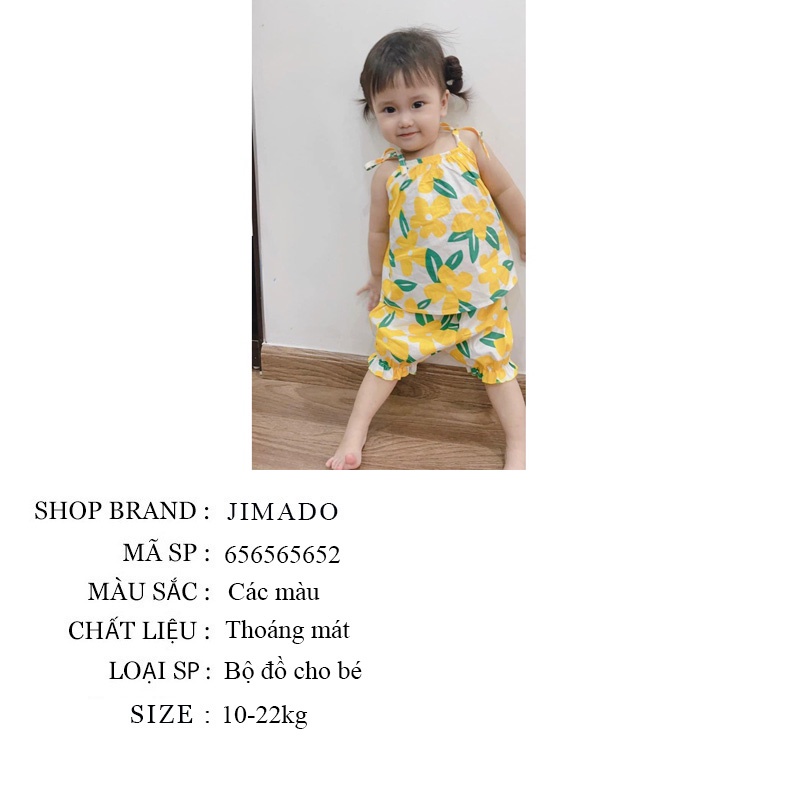 Bộ đồ bé gái combo 2 bộ đồ cho bé gái hai dây họa tiết hoa quả sắc màu JIMADO 656565652