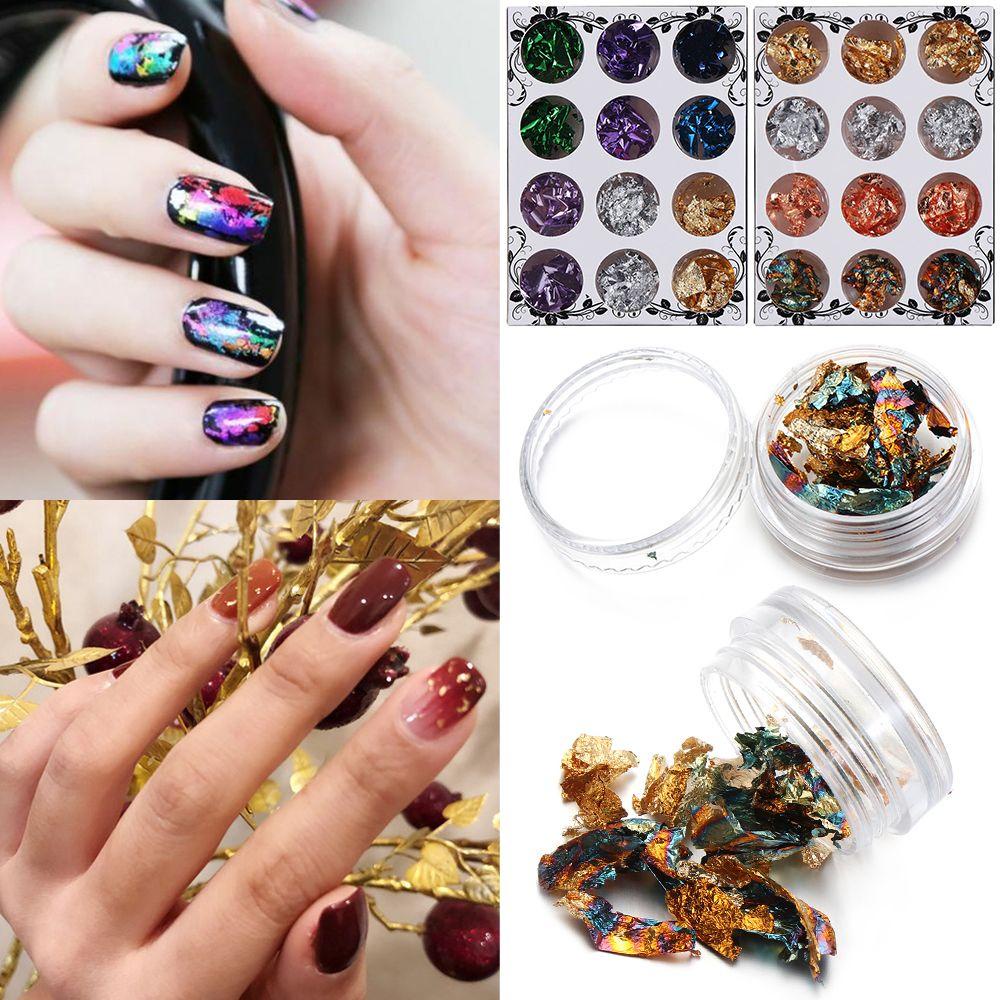 Set 12 Khuôn Làm Đồ Trang Trí Nghệ Thuật Hình Chiếc Lá Màu Vàng Lấp Lánh