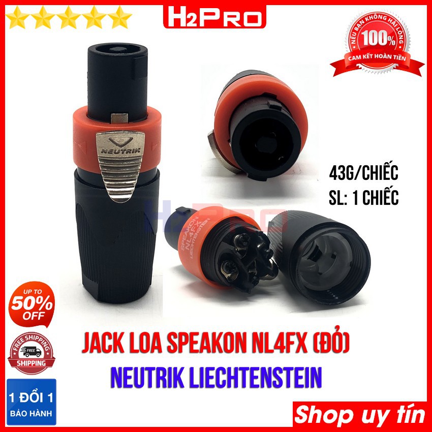 Các mẫu đầu JACK LOA SPEAKON NEUTRIK H2Pro chuyên dụng cho âm thanh (1 chiếc), jack loa speakon Neutrik cao cấp