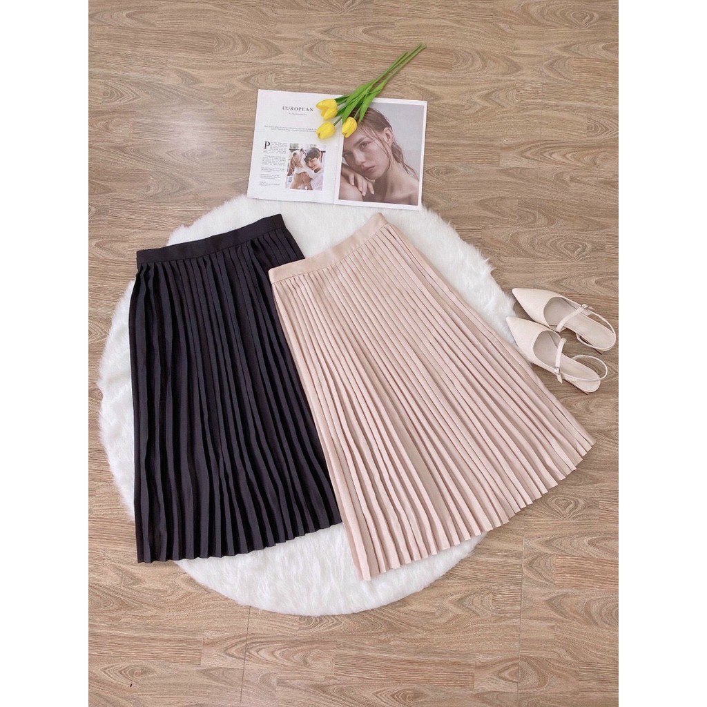 Chân váy dài xếp ly Molento chân váy chữ A xếp ly lụa dài cao cấp phong cách Hàn Quốc 2021 - X06 | BigBuy360 - bigbuy360.vn