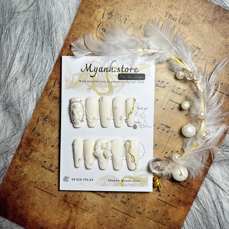 Nailbox thiết kế thiên thần nail cô dâu