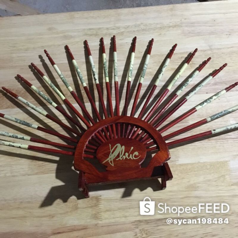 Bộ Đũa Thờ mỹ nghệ gắn đá cao cấp 10 đôi