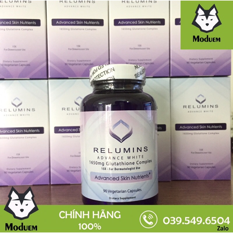 DATE XA + SHIP NHANH Viên uống trắng da RELUMINS 90 viên 1650mg