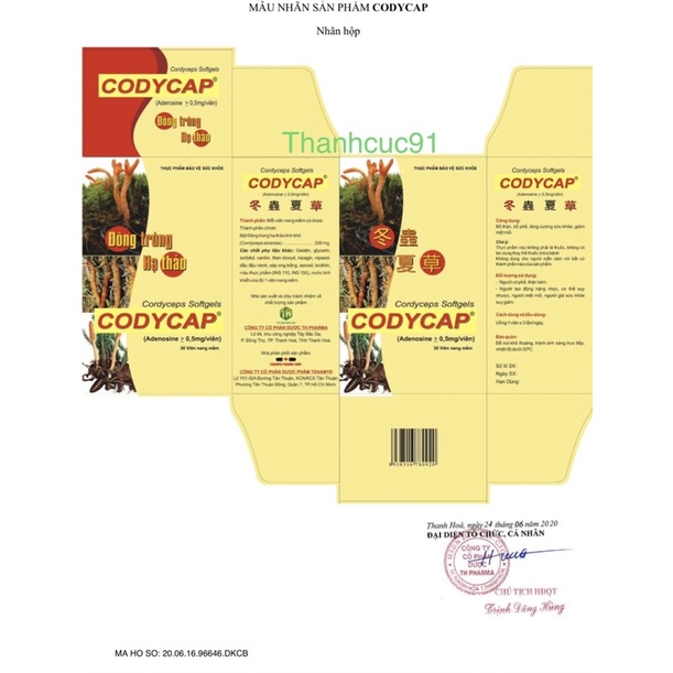 Đông trùng hạ thảo Codycap - tăng cường sinh lực