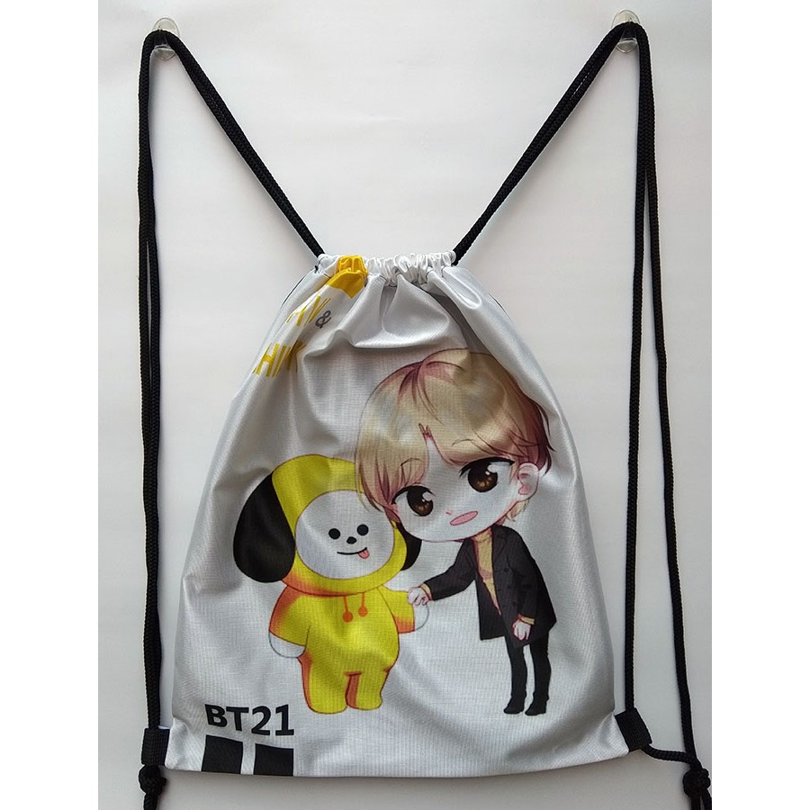 Ba Lô Dây Rút In Hình Các Nhân Vật Bt21 Bts