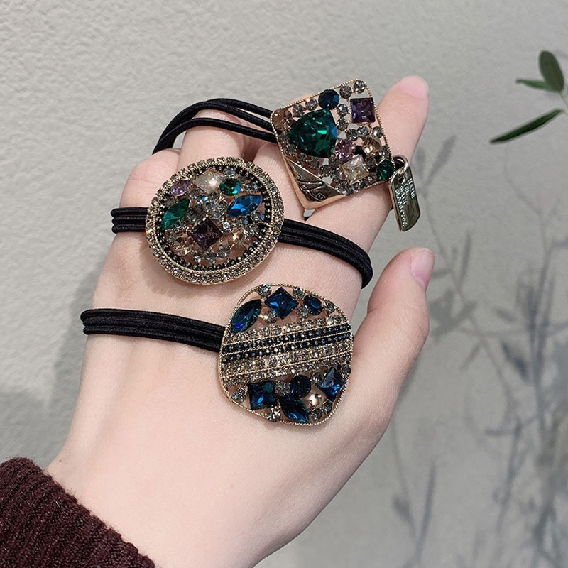 Dây Buộc Tóc Haimeikang Đính Đá Phong Cách Sang Trọng Thời Trang Cho Nữ