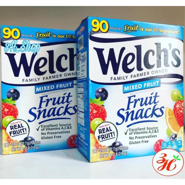 Thung 90 gói kẹo dẻo WELCH Fruit Snacks Mỹ