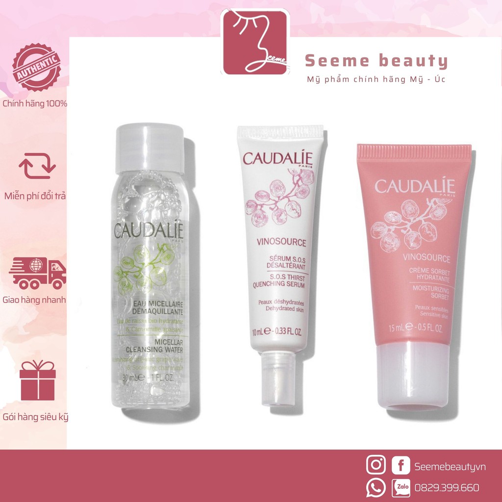 Bộ Dưỡng Da Caudalie Christmas Cracker 3 Món [SeemeBeauty]