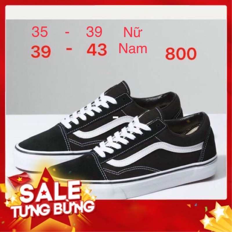 GIÁ SIÊU RẺ  ❤️ Giày Van Nam,Nữ Đen-Đỏ Đủ Size Từ 35-43