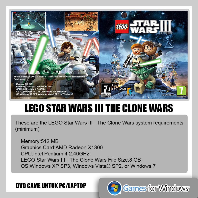 Bộ Đồ Chơi Lego Starwars 3 The Clone Wars Dvd Pc / Laptop