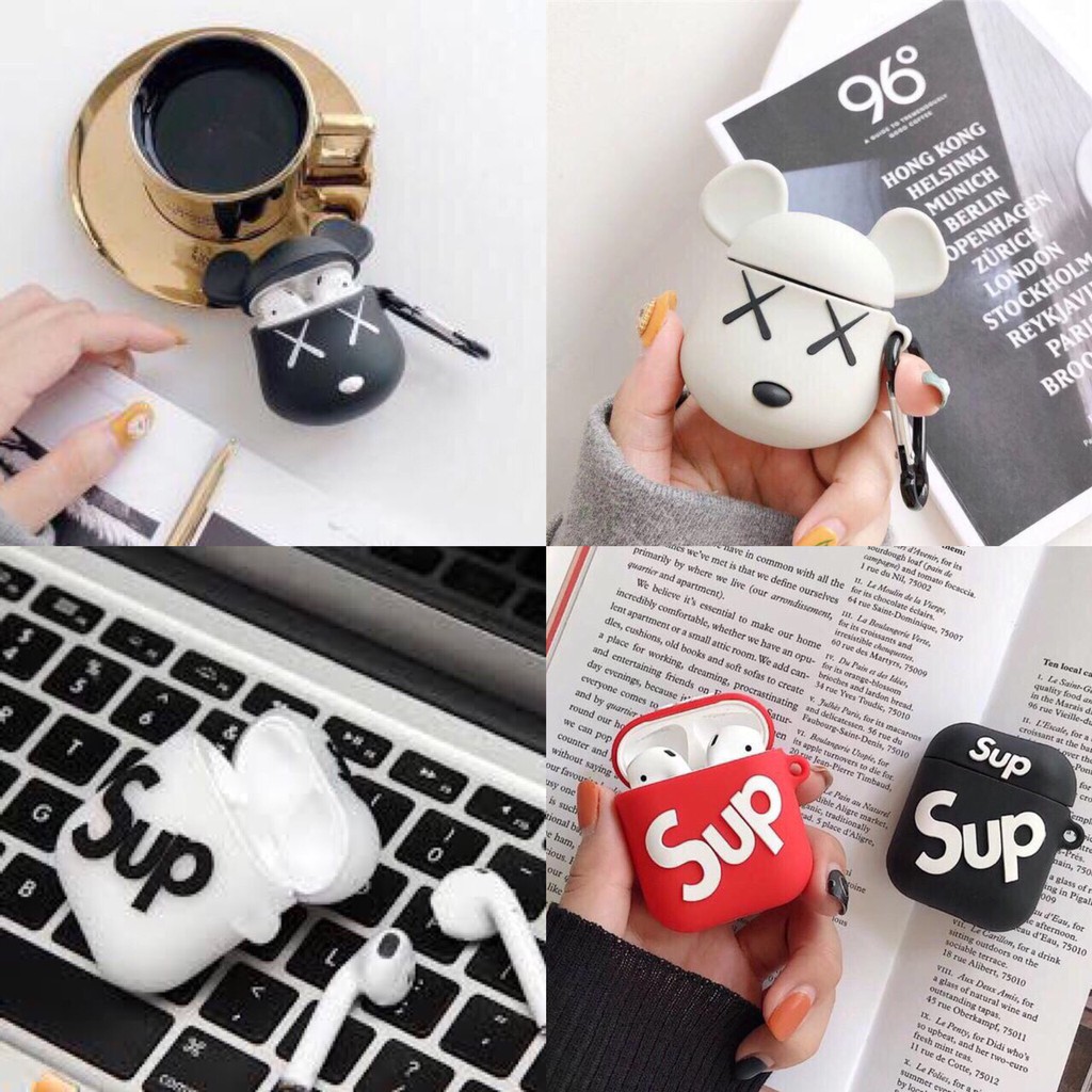 Vỏ bảo vệ tai nghe hình thú airpods 1/2, case airpods 1/2, ốp tai nghe airpods 1/2  - vincase A3-16