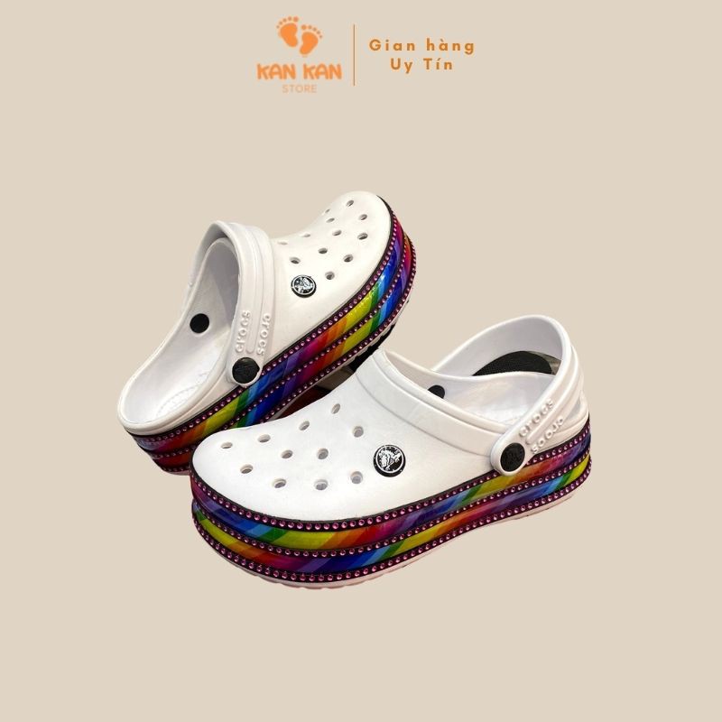 Sục Cross KA071 Dép Sục Nữ Đính Đá Chất Đẹp Đế Bánh Mì Đi Mưa Thời Trang KanKanStore