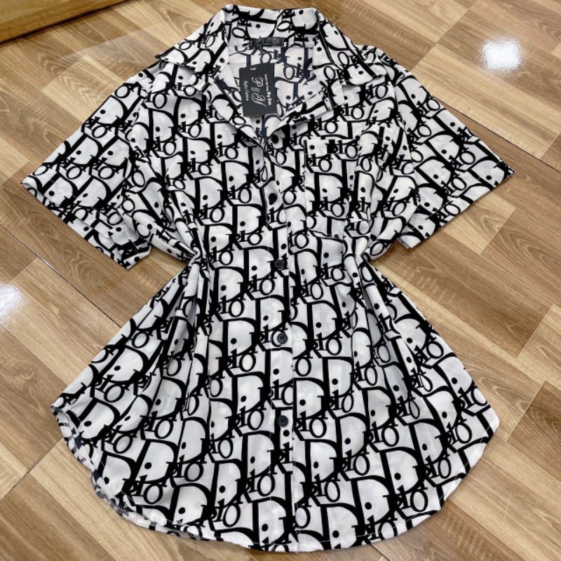 Áo sơ mi họa tiết tay ngắn BIGSIZE