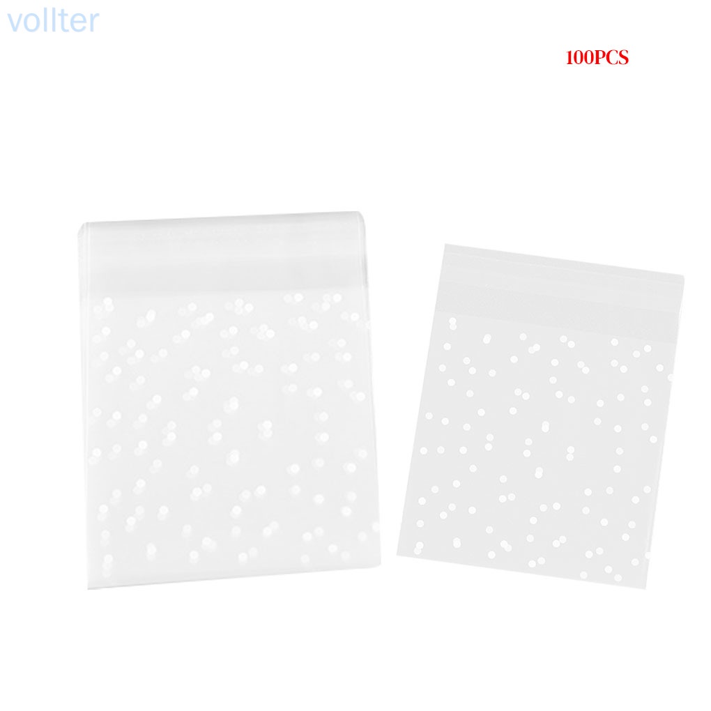 Set 100 túi đựng bánh kẹo bằng nhựa in họa tiết bông tuyết nhỏ xinh xắn tiện lợi