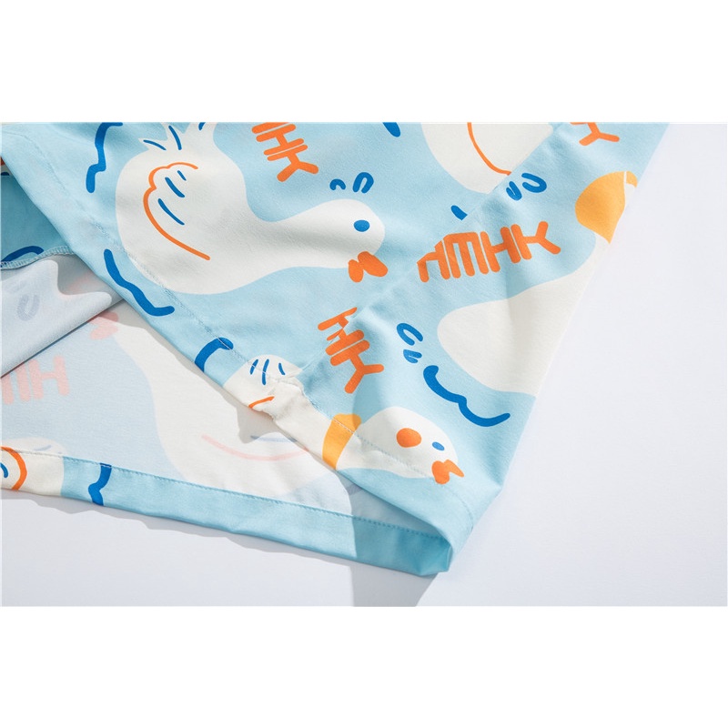 Áo Sơ Mi Tay Ngắn In Họa Tiết Hoạt Hình Phong Cách Hàn Quốc Cho Nam